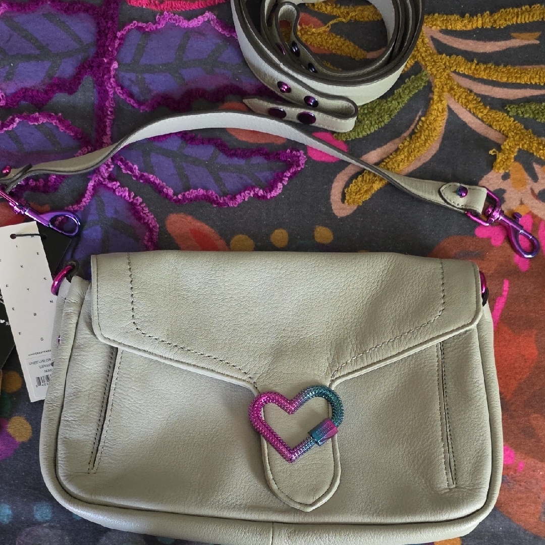 Nwt Aimee Kestenberg Lovers Lane Convertible Shoulder Bag Elephant Gray Leather